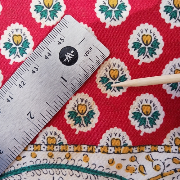 TWO Souleiado Tablecloths Vintage Cotton French Rectangle Red 67x63 Blue 68x61 - Picture 11 of 12